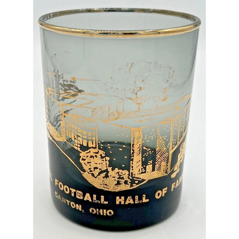 Vintage Professional Football Hall of Fame Canton‎ OH Gold Detail Glass SKU U221